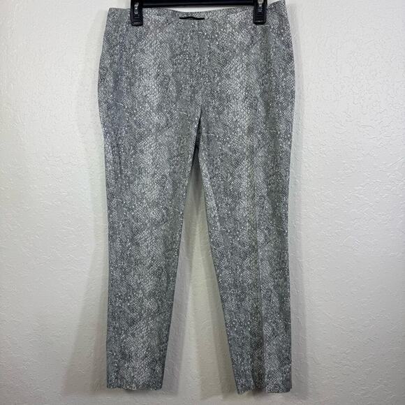 Lafayette 148 New York Stanton size 6 career Gray Animal print Patterned Pants - Picture 1 of 7